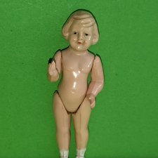 Целлулоидная куколка Schildkrot, редкая, с рельефными волосами, высота 8,5 см