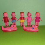 Целлулоидные японские куколки и лодочки, высота 7,5 см