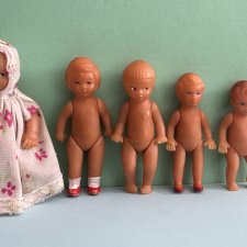 Резиновые пупсики с рельефными волосами разных размеров