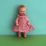 Куколка с рельефными волосами Edi, молд 7 в розовых ботиночках, высота 7 см