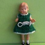 Целлулоидная куколка Minerva с рельефными волосами, высота 11,5 см