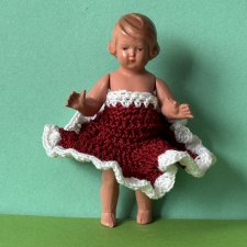 Целлулоидная куколка Schildkrot с рельефными волосами, высота 9,5 см