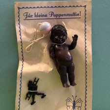 Целлулоидная куколка негритяночка кьюпик Hayn & Engels, высота 8 см