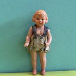 Редкая целлулоидная куколка Schildkrot, родной аутфит, высота 8 см