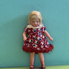 Целлулоидная куколка Minerva, редкий молд, высота 9 см