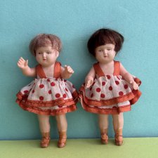 Целлулоидные куколки Minerva, родной аутфит, высота 9 см