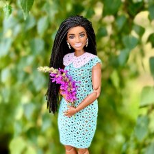 Платье с воротничком для Барби пышки