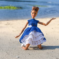 МК "Прага" по вязанию платья для куклы Барби