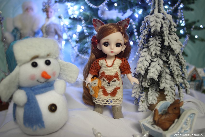 Малышки и снеговик — Куклы Baboliy (Баболи (фото 2)