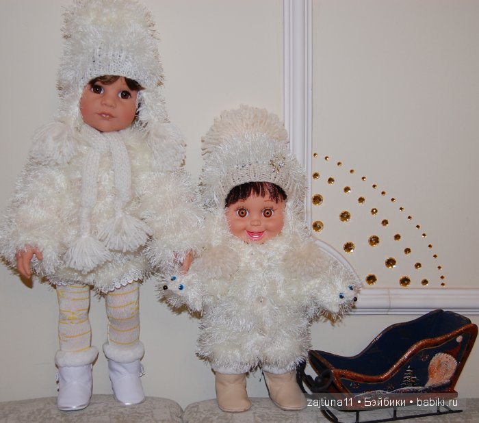 Белый топик. Зимние наряды на куклах Готц