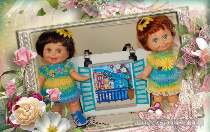 Весенние наряды для моих кукол - девочки в голубом/ Galoob Baby Face dolls