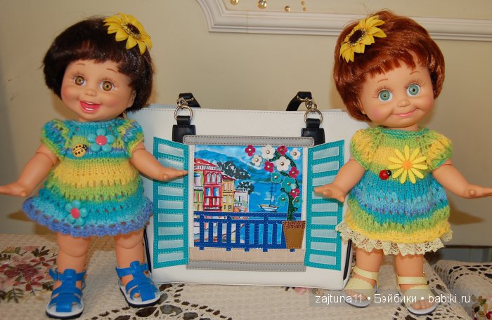 Весенние наряды для моих кукол - девочки в голубом/ Galoob Baby Face dolls (фото 7)