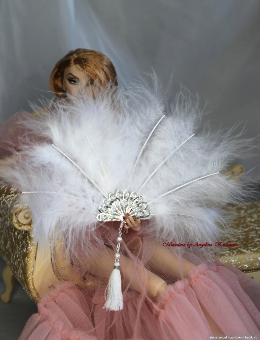 Веер "Лебединое озеро" для кукол Fashion Royalty, Тоннер и других (фото 7)