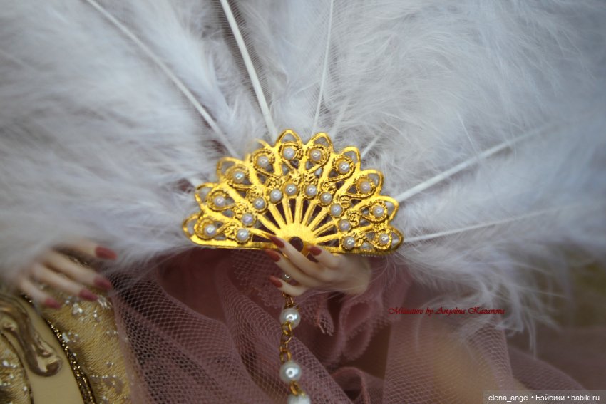 Веер "Лебединое озеро" для кукол Fashion Royalty, Тоннер и других (фото 4)