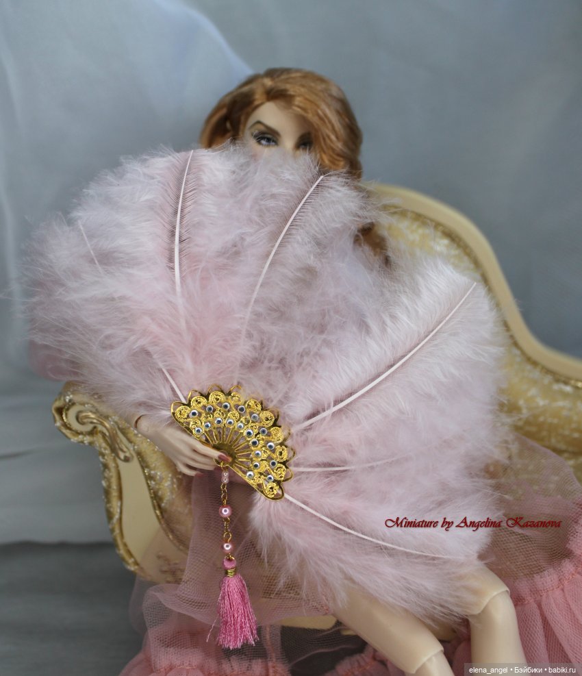 Веер "Лебединое озеро" для кукол Fashion Royalty, Тоннер и других (фото 5)