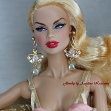 Серьги - люстры для кукол Fashion Royalty, Барби, Тоннер и других