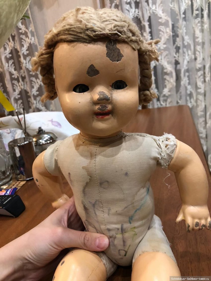 Кукла Варя не плачь — Реставрация и преображение кукол: ремонт (фото 2)