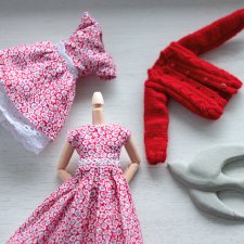 Два платья и вязаная кофточка на кукол 1:6 (obitsu 21-23, Azone XS b аналогичные)
