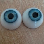 Глаза 24 мм голубые с ободком