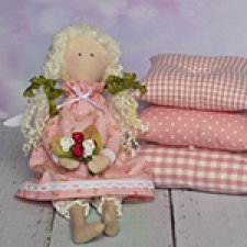 Принцессы на горошине, розовые текстильные куклы