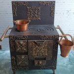 Кукольная плита под винтаж, имитация чугуна