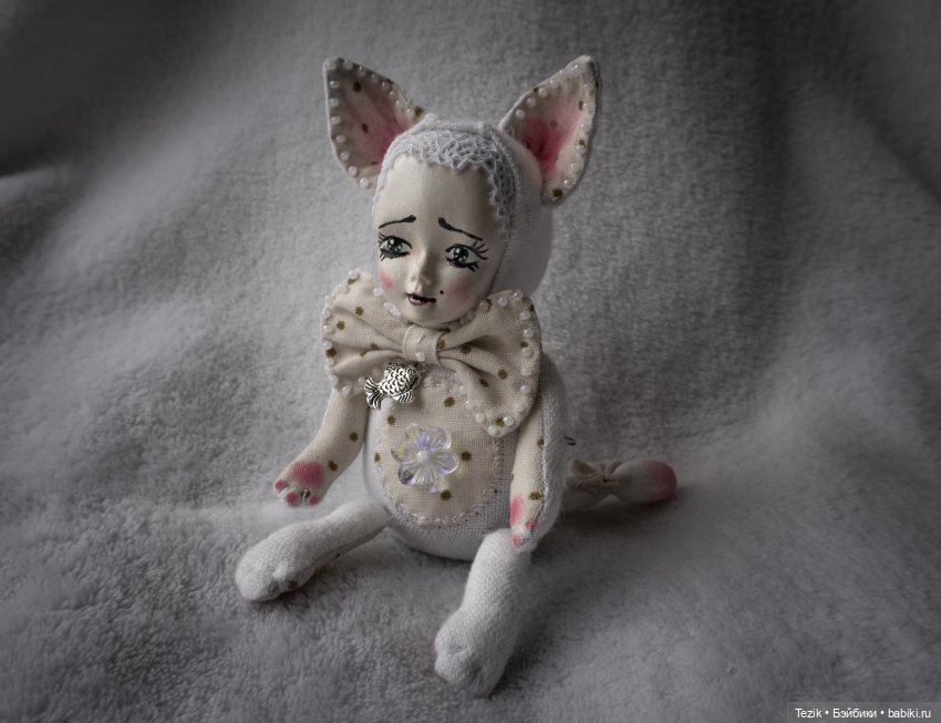 Белый котенок — Авторские куклы Тедди (фото 4)