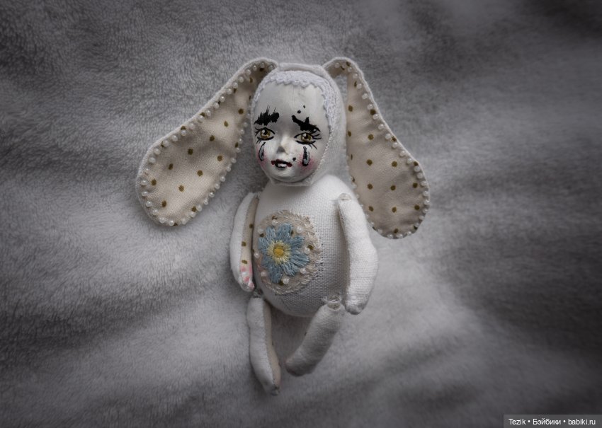 Белый зайка — Авторские мишки Тедди и друзья: фото (фото 8)