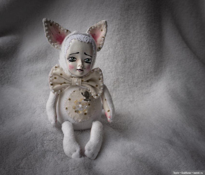 Белый котенок — Авторские куклы Тедди