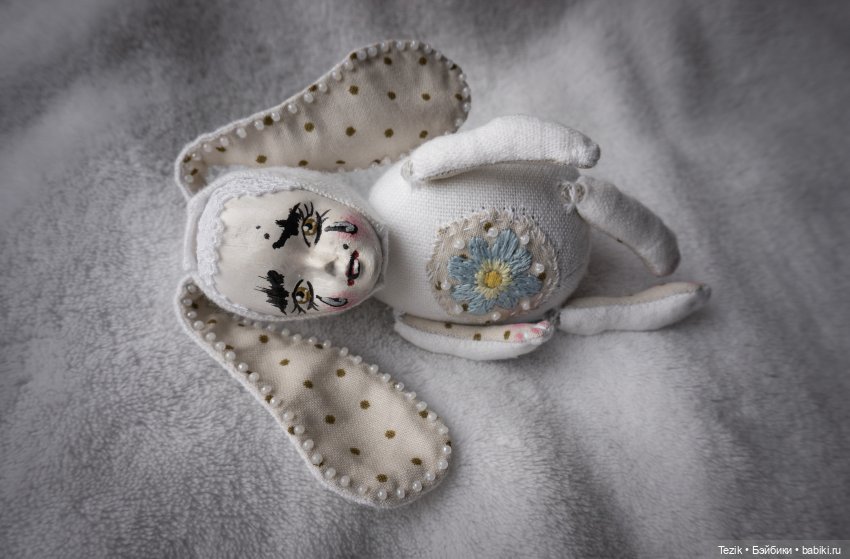 Белый зайка — Авторские мишки Тедди и друзья: фото (фото 7)