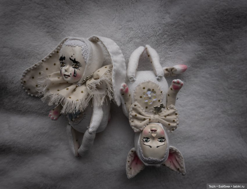 Белый зайка — Авторские мишки Тедди и друзья: фото