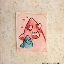 Маленькие открытки со стикерами