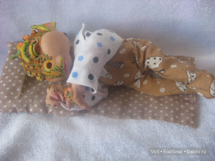 Крепко спит малыш — Лепка авторских кукол: полимерная глина (фото 4)