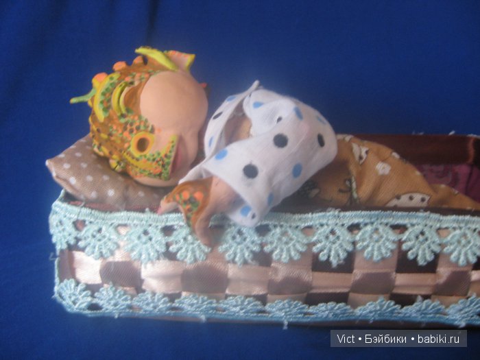 Крепко спит малыш — Лепка авторских кукол: полимерная глина