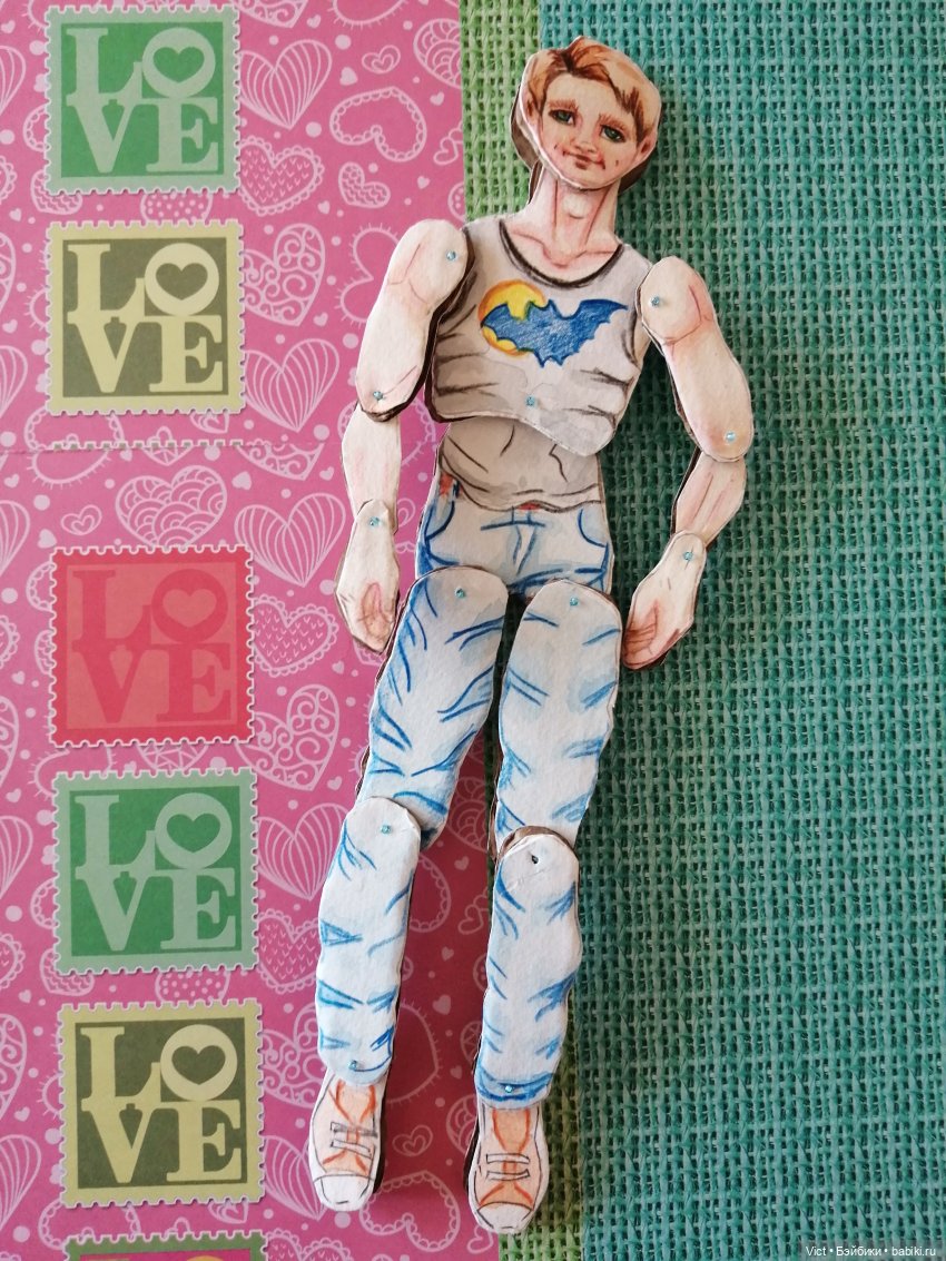 Картонная кукла в одежде — Авторские куклы из дерева (фото 3)