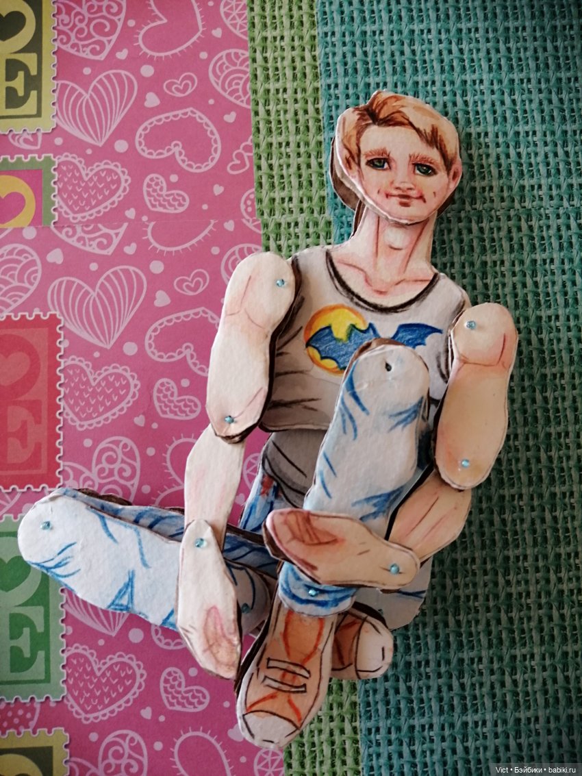 Картонная кукла в одежде — Авторские куклы из дерева (фото 6)
