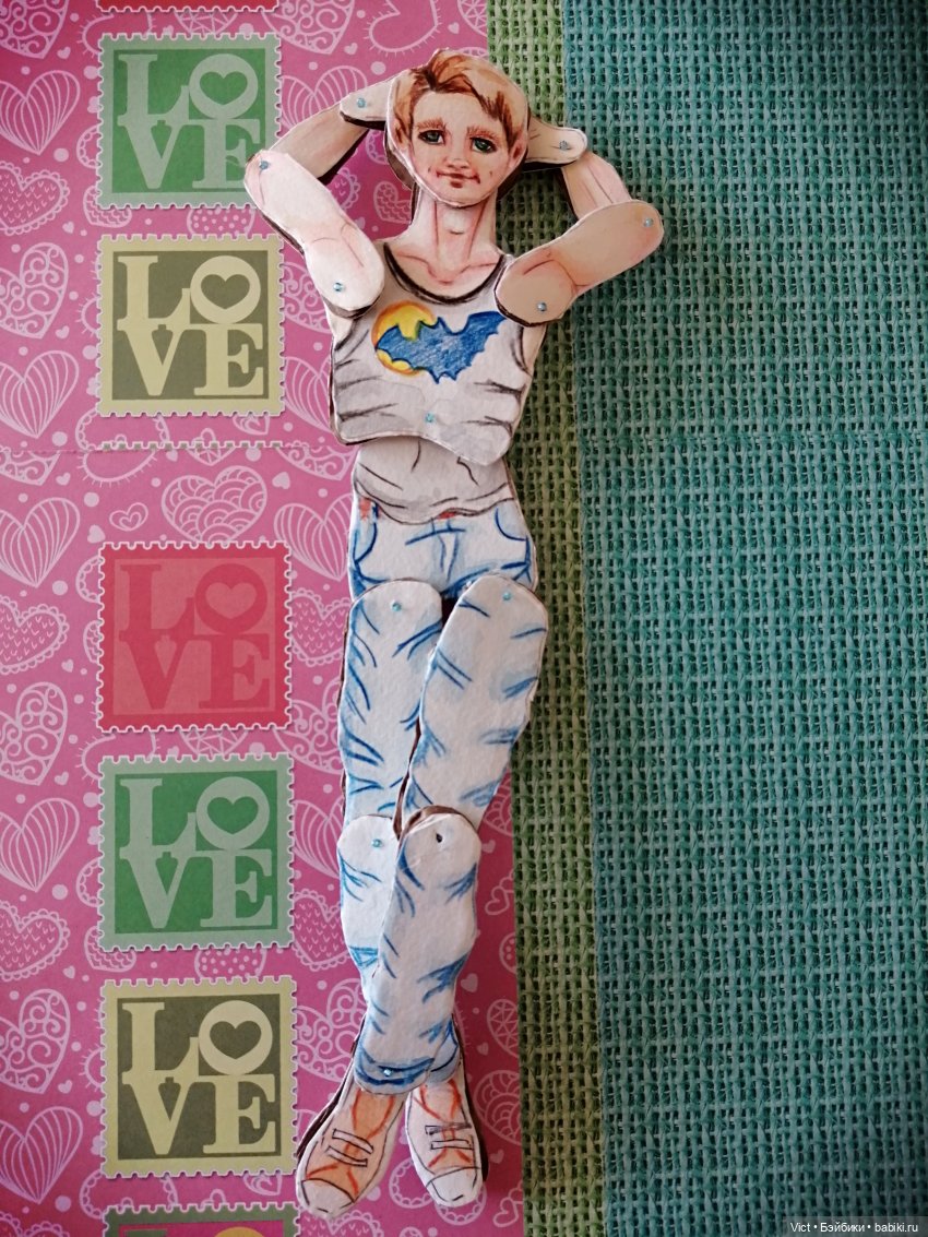 Картонная кукла в одежде — Авторские куклы из дерева (фото 5)