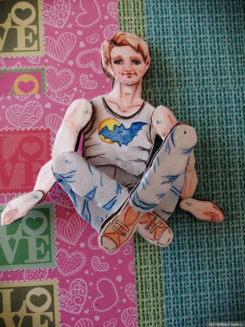 Картонная кукла в одежде — Авторские куклы из дерева (фото 2)