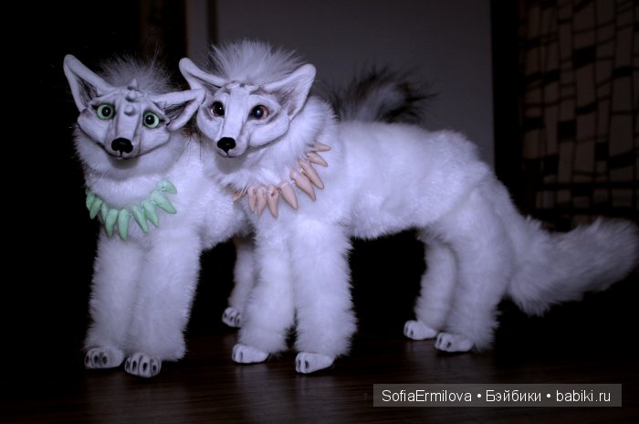 Лисы для Ирины — Игрушки в смешанной технике (мех и глина): Арт (фото 6)