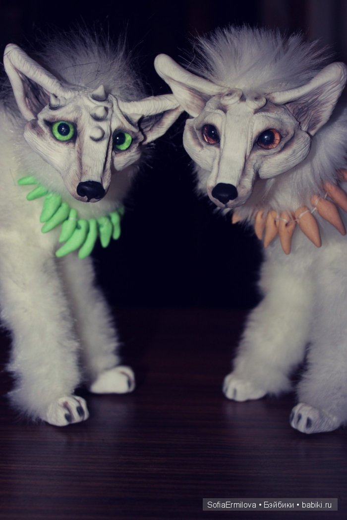 Лисы для Ирины — Игрушки в смешанной технике (мех и глина): Арт (фото 5)