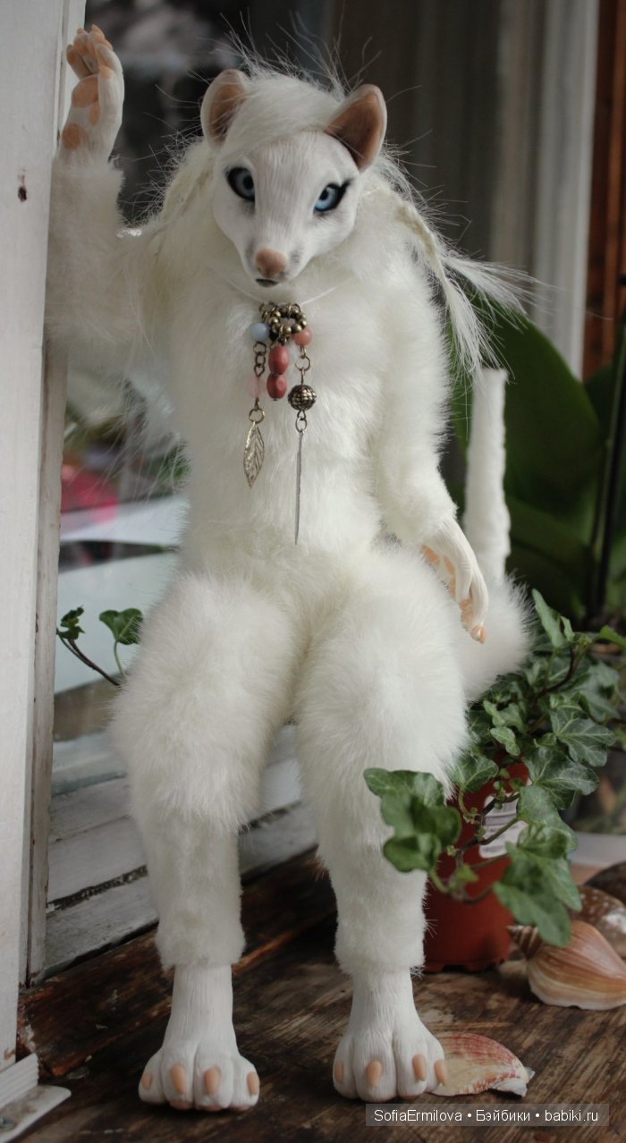 Антро-волчица, игрушка ручной работы (фото 5)