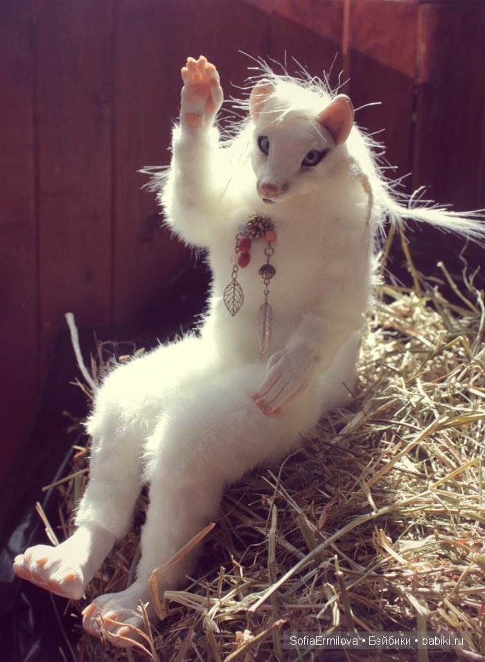 Антро-волчица, игрушка ручной работы