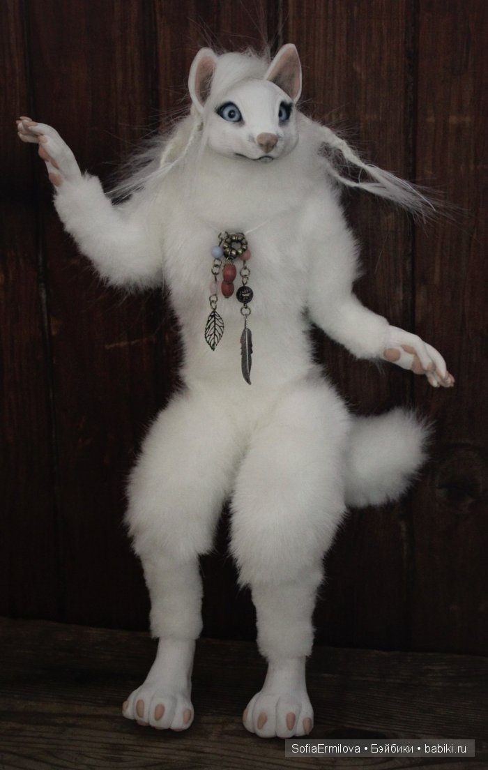 Антро-волчица, игрушка ручной работы (фото 8)