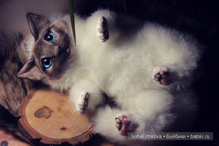 Кот Тимофей — Игрушки в смешанной технике (мех и глина): Арт (фото 5)