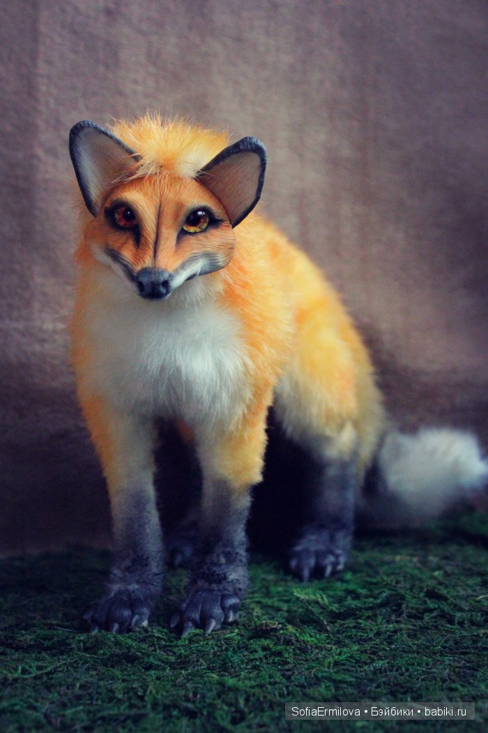 Игрушки в смешанной технике (мех и глина): Арт (фото 6)