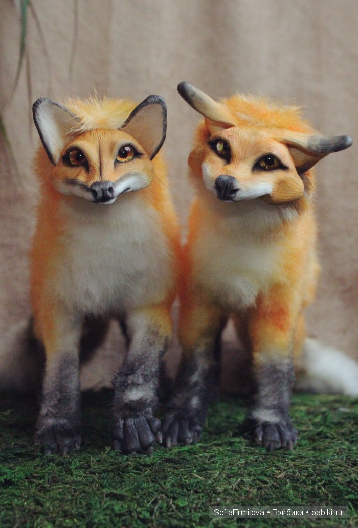 Игрушки в смешанной технике (мех и глина): Арт (фото 10)