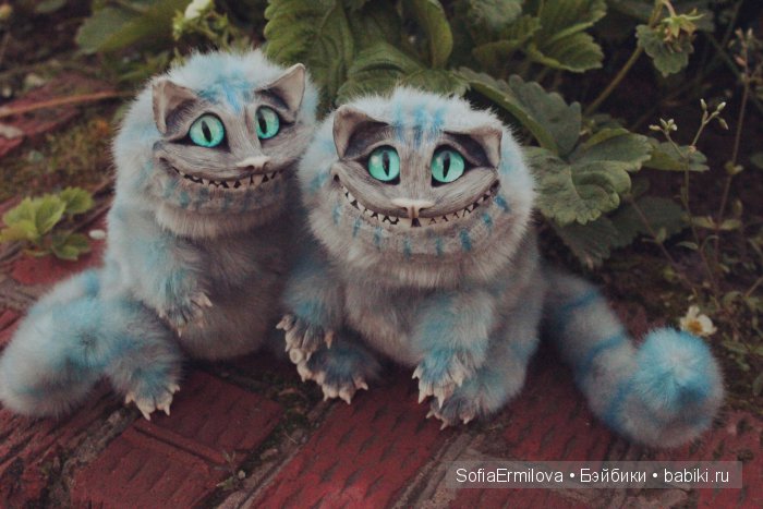 Чеширские коты — Игрушки в смешанной технике (мех и глина): Арт (фото 3)