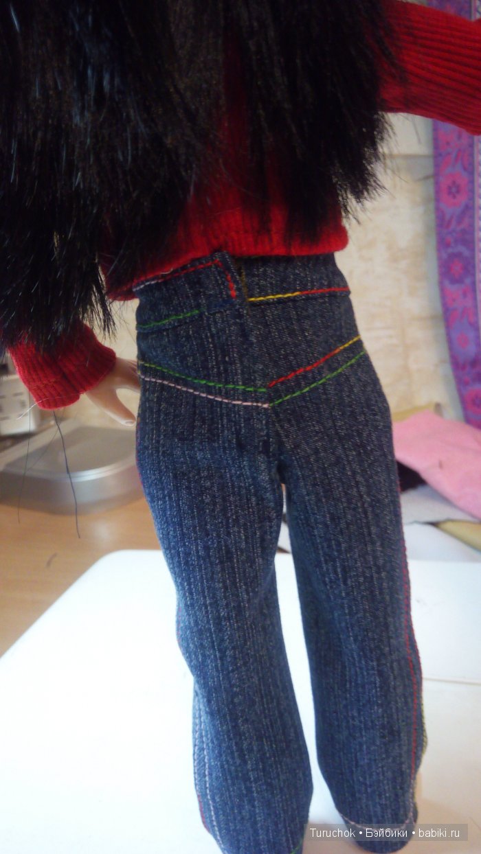 Джинсики на куклу Паола Рейна. Мастер класс