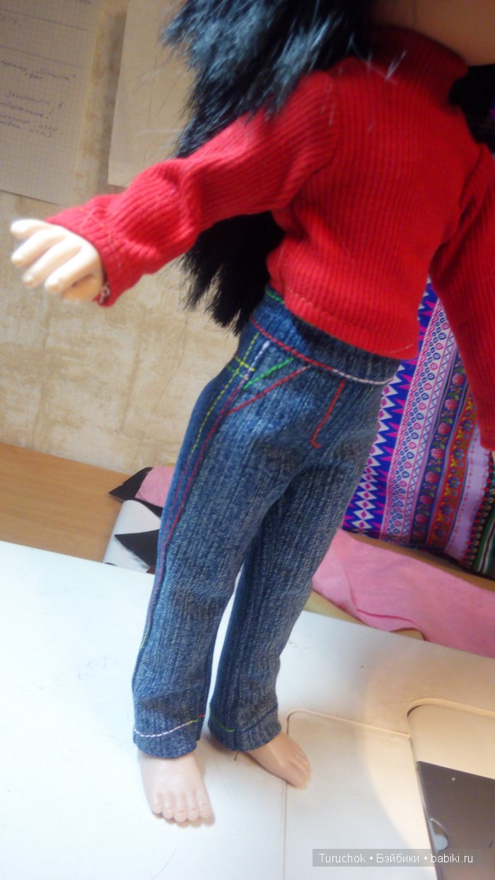 Джинсики на куклу Паола Рейна. Мастер класс