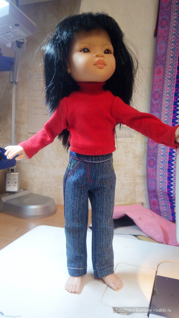 Джинсики на куклу Паола Рейна. Мастер класс