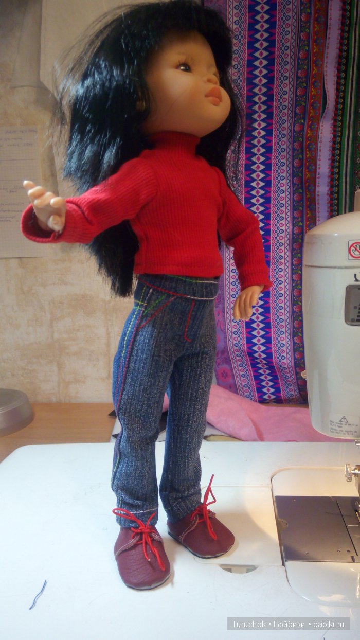 Джинсики на куклу Паола Рейна. Мастер класс